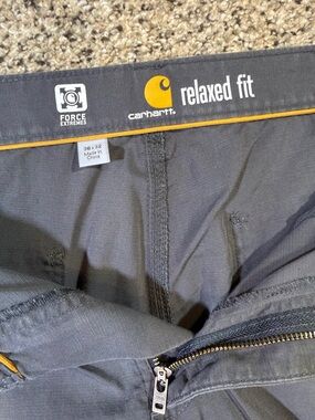 Carhartt Charcoal Pants with Yellow Trim - Relaxed Fit